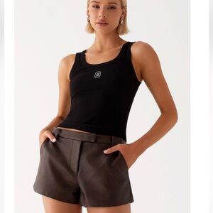 Peppermayo Francisco Brown Mini Shorts